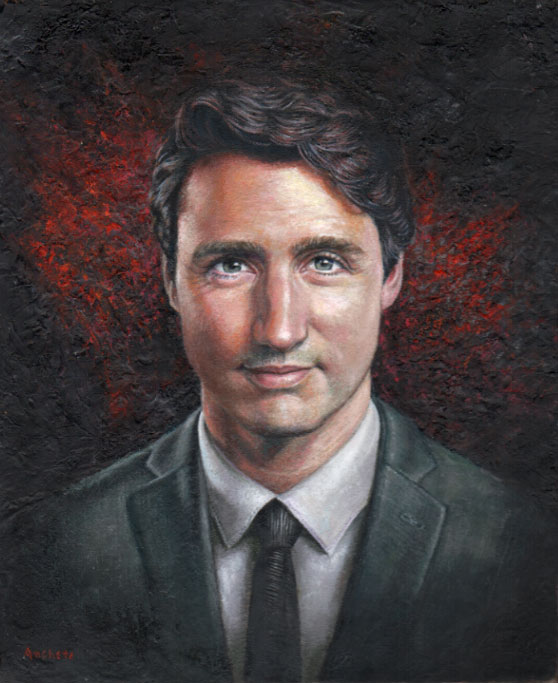 Justin Trudeau- Prime Minister of Canada - Oil Portrait by Richard Fernandez Ancheta - Montreal.