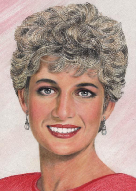 Princess Diana - Watercolor and Colored Pencils 