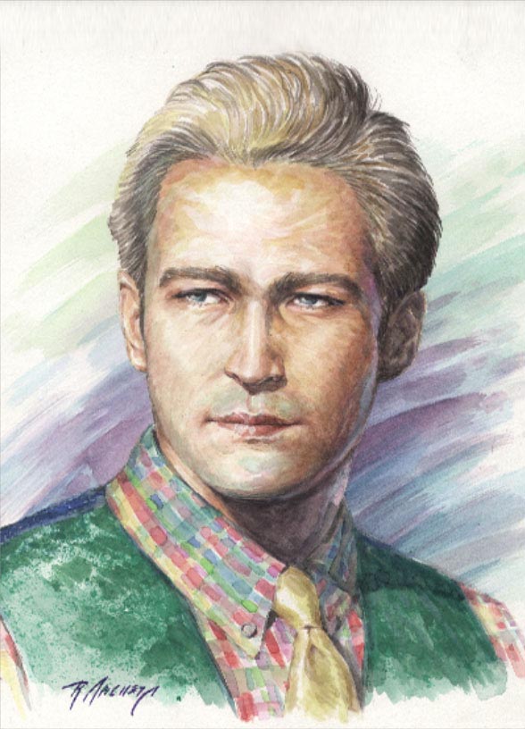 Portrait of Stephan - Watercolor Painting by Richard Ancheta