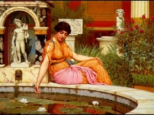 John William Godward was primarily a figure artist, he utilized trompe l'oeil techniques