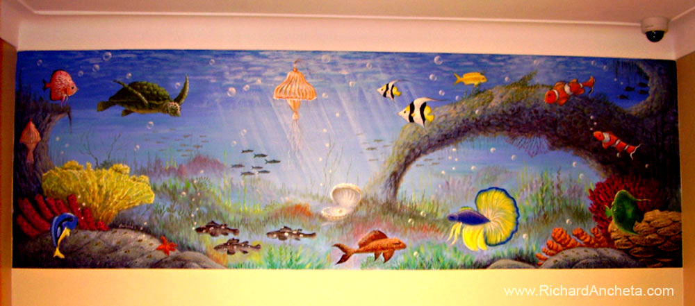 Aquarium Mural Painting - by Richard Ancheta - Montreal