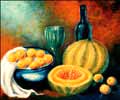 Cantaloupe oil painting.