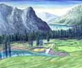 Alberta Golf Course Golf Course Watercolor Painting 