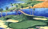 Golf Course Watercolor Painting 